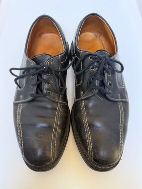 Allen Edmonds "Mapleton" Black Leather Lace-Up Derby Shoes, Size 10